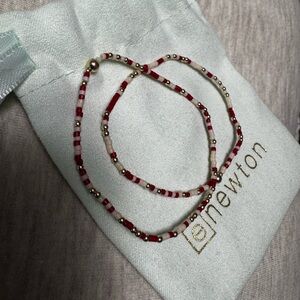 eNewton Red and Gold Beaded Bracelet Set